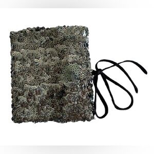 Sequin Crossbody Bag with Black Strap